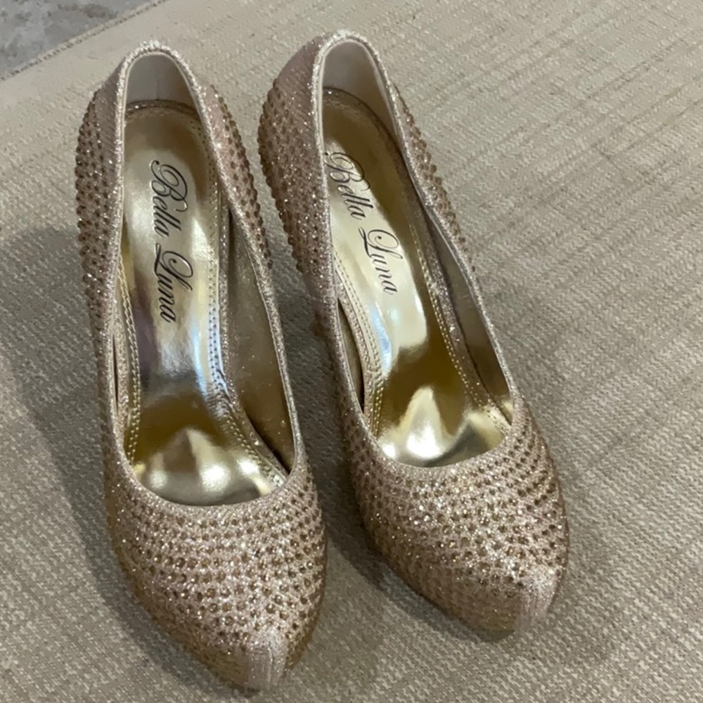 New Bella Luna Rhinestone Embellished High Heels